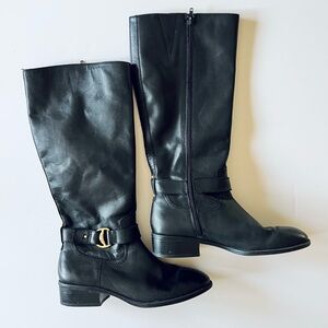 Ralph Lauren Micah Black Heeled Leather Boots
